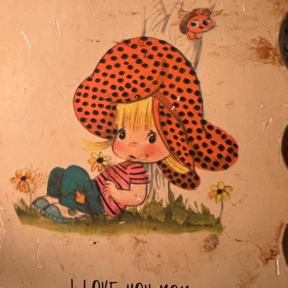 Vintage Paula Cutes Hanging Plaque “I Love You Mom” 80s picture - frame - decor - Picture 8 of 8